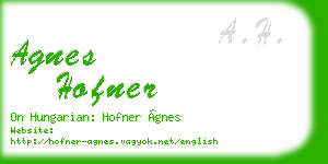 agnes hofner business card